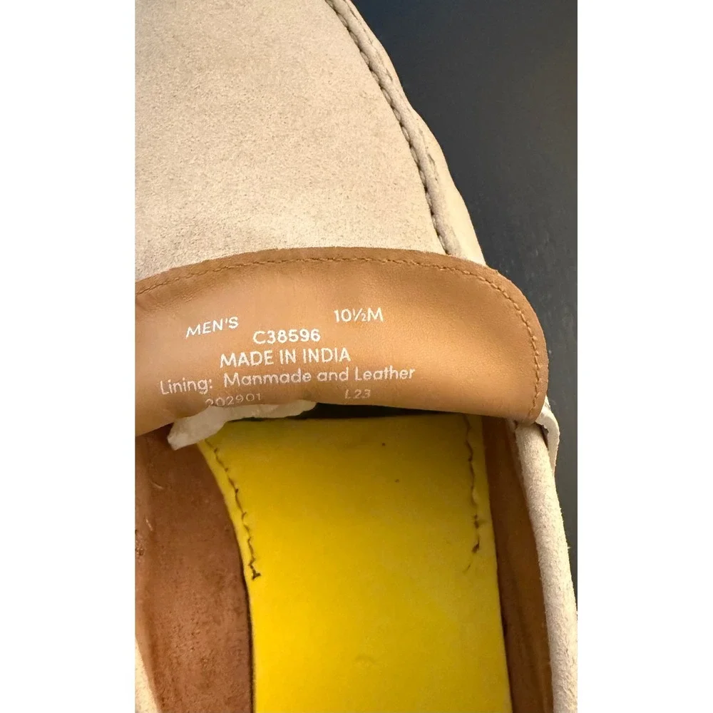 Cole Haan Suede Dress Penny Loafer Men Size 10.5 M Cream Leather Moc-Toe Slip-On - Picture 4 of 12